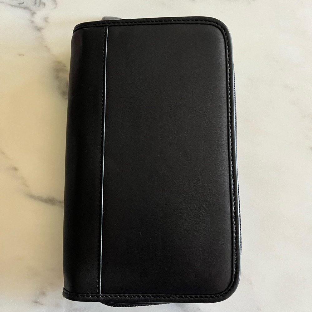 Vintage COACH Black Leather Daily Planner Notebook Organizer/Wallet